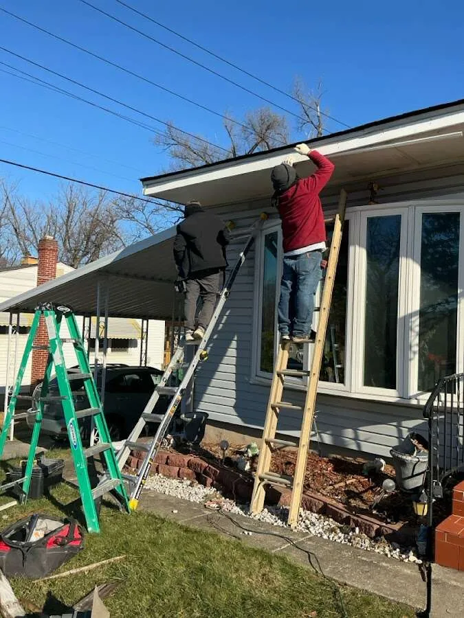 Restoration crew performing exterior repair in Alamo